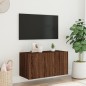 vidaXL Mueble de TV de pared con luces LED marrón roble 80x35x41 cm vidaXL Mueble de TV de pared con luces LED marrón roble 80x35x41 cm