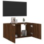 vidaXL Mueble de TV de pared con luces LED marrón roble 80x35x41 cm vidaXL Mueble de TV de pared con luces LED marrón roble 80x35x41 cm