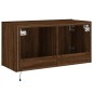 vidaXL Mueble de TV de pared con luces LED marrón roble 80x35x41 cm vidaXL Mueble de TV de pared con luces LED marrón roble 80x35x41 cm