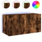 vidaXL Mueble de TV de pared con luces LED roble ahumado 80x35x41 cm