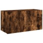 vidaXL Mueble de TV de pared con luces LED roble ahumado 80x35x41 cm