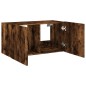 vidaXL Mueble de TV de pared con luces LED roble ahumado 80x35x41 cm