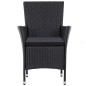 vidaXL Juego de comedor de jardín 5 piezas ratán sintético negro