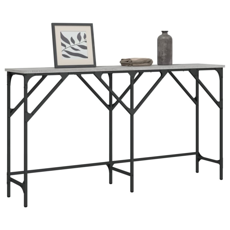 vidaXL Mesa consola madera de ingeniería gris Sonoma 140x29x75 cm vidaXL Mesa consola madera de ingeniería gris Sonoma 140x29x75 cm
