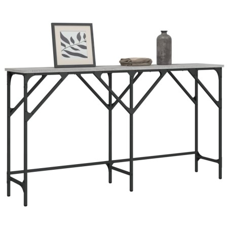 vidaXL Mesa consola madera de ingeniería gris Sonoma 140x29x75 cm