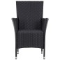 vidaXL Juego de comedor de jardín 5 piezas ratán sintético negro