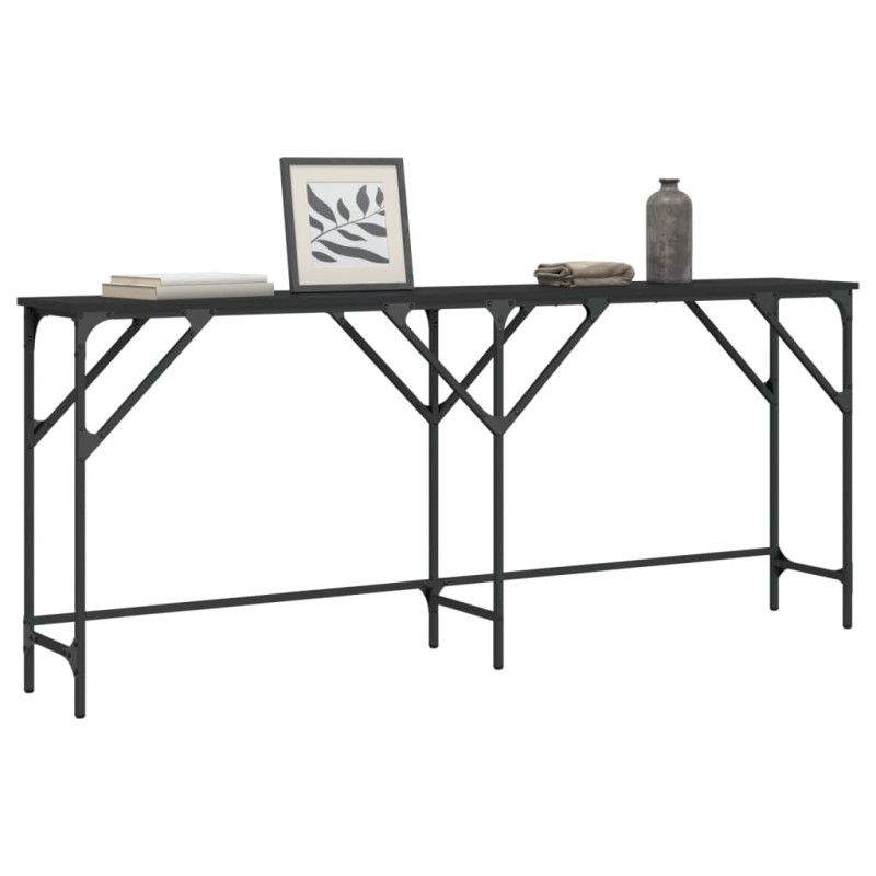 vidaXL Mesa consola madera de ingeniería negra 180x29x75 cm vidaXL Mesa consola madera de ingeniería negra 180x29x75 cm