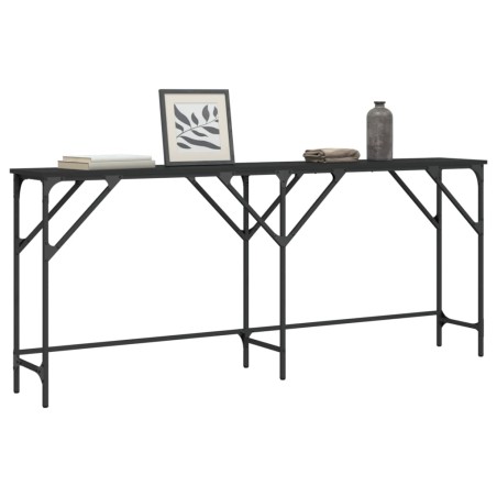 vidaXL Mesa consola madera de ingeniería negra 180x29x75 cm