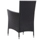 vidaXL Juego de comedor de jardín 5 piezas ratán sintético negro