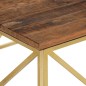 vidaXL Mesa de centro de acero inoxidable dorado y madera maciza
