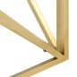 vidaXL Mesa de centro de acero inoxidable dorado y madera maciza