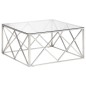 vidaXL Mesa de centro plateada acero inoxidable y vidrio templado vidaXL Mesa de centro plateada acero inoxidable y vidrio templado