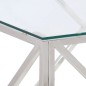 vidaXL Mesa de centro plateada acero inoxidable y vidrio templado vidaXL Mesa de centro plateada acero inoxidable y vidrio templado