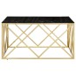 vidaXL Mesa de centro dorada acero inoxidable y vidrio templado vidaXL Mesa de centro dorada acero inoxidable y vidrio templado