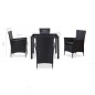 vidaXL Juego de comedor de jardín 5 piezas ratán sintético negro