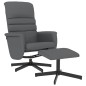 vidaXL Sillón reclinable con reposapiés cuero sintético gris vidaXL Sillón reclinable con reposapiés cuero sintético gris