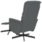 vidaXL Sillón reclinable con reposapiés cuero sintético gris vidaXL Sillón reclinable con reposapiés cuero sintético gris
