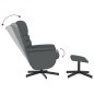 vidaXL Sillón reclinable con reposapiés cuero sintético gris vidaXL Sillón reclinable con reposapiés cuero sintético gris