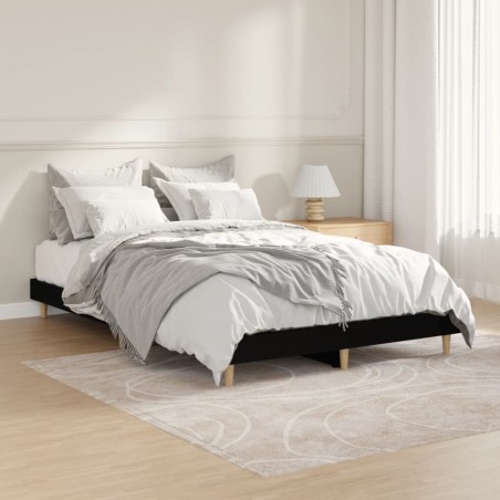 vidaXL Estructura de cama de madera contrachapada negra 120x190 cm