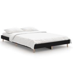 vidaXL Estructura de cama de madera contrachapada negra 120x190 cm