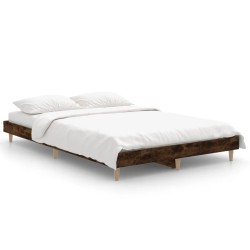 vidaXL Estructura de cama madera contrachapada roble ahumado 120x190cm