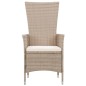 vidaXL Set comedor de jardín 7 piezas y cojines ratán sintético beige