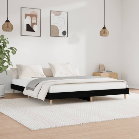 vidaXL Estructura de cama madera contrachapada negra 140x200 cm