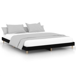 vidaXL Estructura de cama madera contrachapada negra 140x200 cm