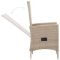 vidaXL Set comedor de jardín 7 piezas y cojines ratán sintético beige