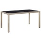 vidaXL Set comedor de jardín 7 piezas y cojines ratán sintético beige
