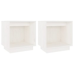 vidaXL Mesitas de noche 2 uds madera maciza de pino blanco 40x30x40 cm