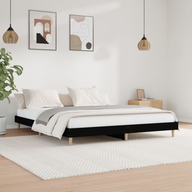 vidaXL Estructura de cama madera contrachapada negra 200x200 cm vidaXL Estructura de cama madera contrachapada negra 200x200 cm
