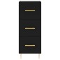 vidaXL Aparador de madera contrachapada negro 34,5x34x180 cm