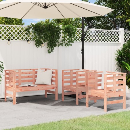 vidaXL Juego de muebles de jardín 3 pzas madera maciza abeto Douglas