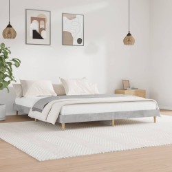 vidaXL Estructura de cama madera contrachapada gris hormigón 160x200cm