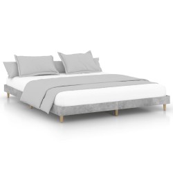 vidaXL Estructura de cama madera contrachapada gris hormigón 160x200cm