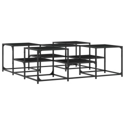 vidaXL Mesa de centro madera de ingeniería negro 121x121x40 cm