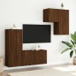 vidaXL Muebles de TV de pared 4 pzas madera de ingeniería marrón roble