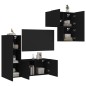vidaXL Muebles de TV de pared 4 piezas madera de ingeniería negro vidaXL Muebles de TV de pared 4 piezas madera de ingeniería negro