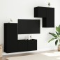 vidaXL Muebles de TV de pared 4 piezas madera de ingeniería negro vidaXL Muebles de TV de pared 4 piezas madera de ingeniería negro