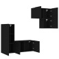 vidaXL Muebles de TV de pared 4 piezas madera de ingeniería negro vidaXL Muebles de TV de pared 4 piezas madera de ingeniería negro