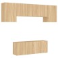 vidaXL Muebles de TV de pared 6 pzas madera de ingeniería roble Sonoma
