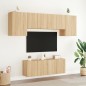 vidaXL Muebles de TV de pared 6 pzas madera de ingeniería roble Sonoma