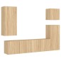 vidaXL Muebles de TV de pared 5 pzas madera de ingeniería roble Sonoma vidaXL Muebles de TV de pared 5 pzas madera de ingeniería roble Sonoma