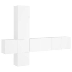 vidaXL Muebles de TV de pared 5 piezas madera de ingeniería blanco