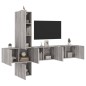 vidaXL Muebles de TV de pared 5 pzas madera de ingeniería gris Sonoma vidaXL Muebles de TV de pared 5 pzas madera de ingeniería gris Sonoma