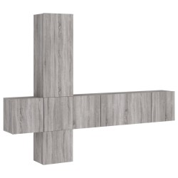 vidaXL Muebles de TV de pared 5 pzas madera de ingeniería gris Sonoma