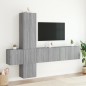 vidaXL Muebles de TV de pared 5 pzas madera de ingeniería gris Sonoma vidaXL Muebles de TV de pared 5 pzas madera de ingeniería gris Sonoma