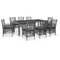 vidaXL Conjunto de comedor de jardín 9 piezas ratán sintético gris vidaXL Conjunto de comedor de jardín 9 piezas ratán sintético gris