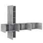 vidaXL Muebles de TV de pared 5 pzas madera ingeniería gris hormigón